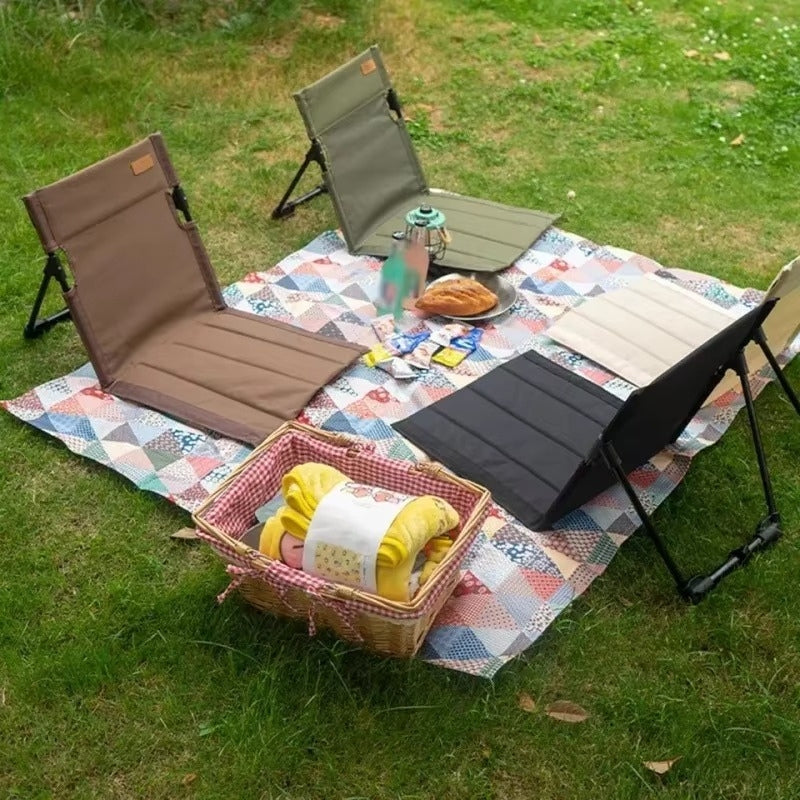 Klappbarer Bodenstuhl mit Rückenlehne – für Camping & Picknick