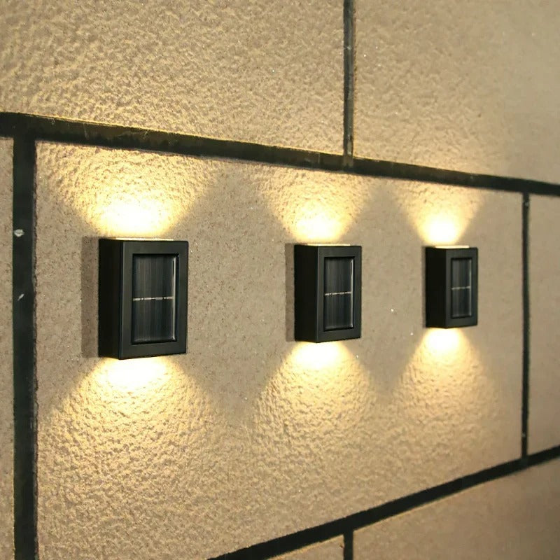 Solar-LED-Wandlampe – Warmes Licht ohne Kabel (4er-Set)