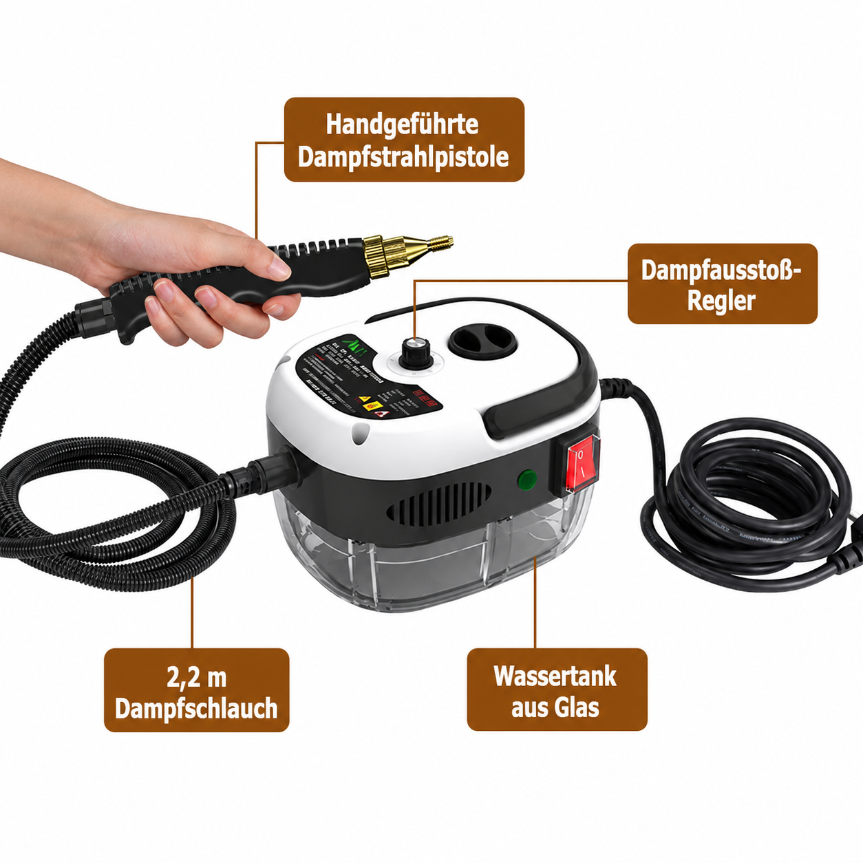2500W Hochdruck-Dampfreiniger