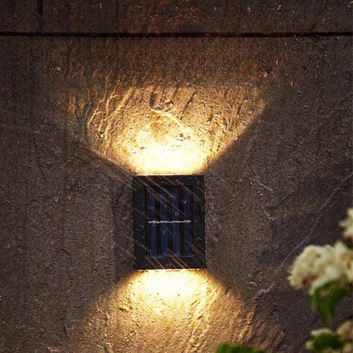 Solar-LED-Wandlampe – Warmes Licht ohne Kabel (4er-Set)